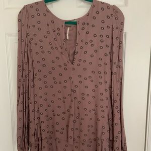 Free People Oversized Blouse with Bell Sleeves